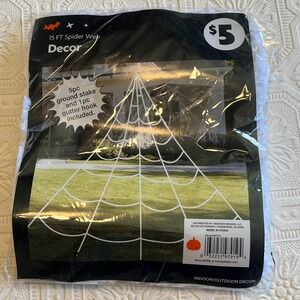 Midwood Brands 15 FT Spider Web Decor Halloween Outdoor Indoor White Large Prop